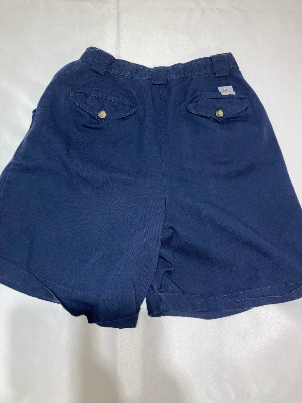 Vintage Kikomo High-Waist Navy Cotton Blend Women's Shorts - Picture 5 of 6